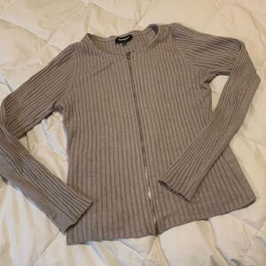 EXPRESS, long sleeve zip up sweater top, great condition, poly/rayon/spandex, S